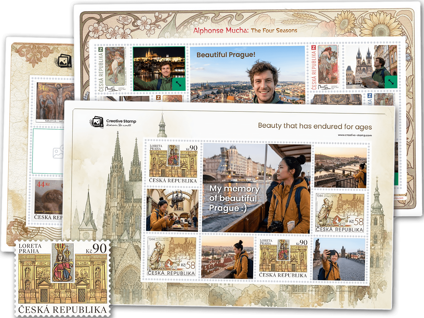 Create your own sheet with stamps and photos